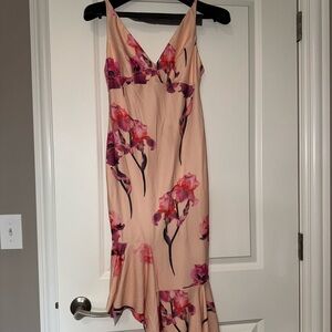 ASOS Maternity Pink Floral Asymmetrical Dress